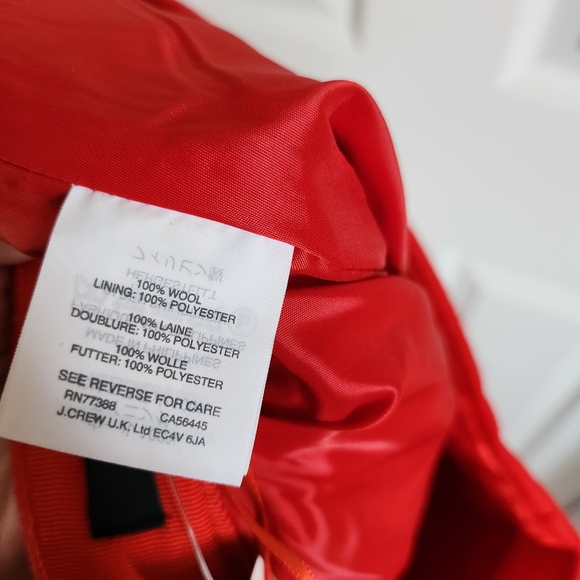J. Crew festive red wool mini skirt in size 0 - Picture 3 of 5